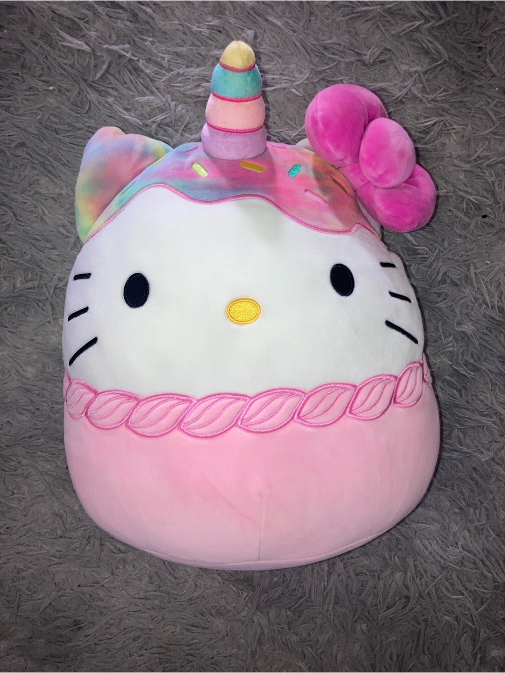 Hello Kitty Unicorn Plush - Pink & Rainbow Squishmallow-Style